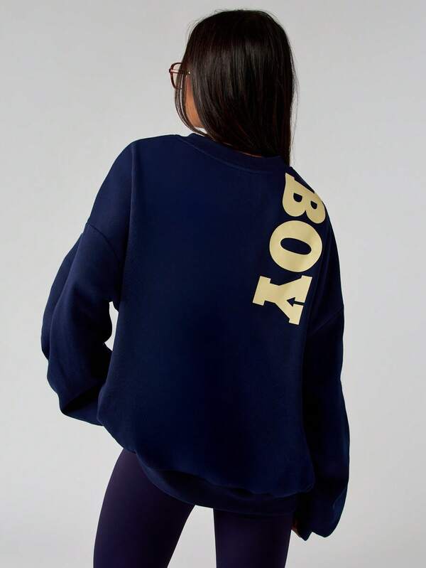 Missguided Missguided X Playboy Oversized Logo Sweatshirt With Long Sleeves