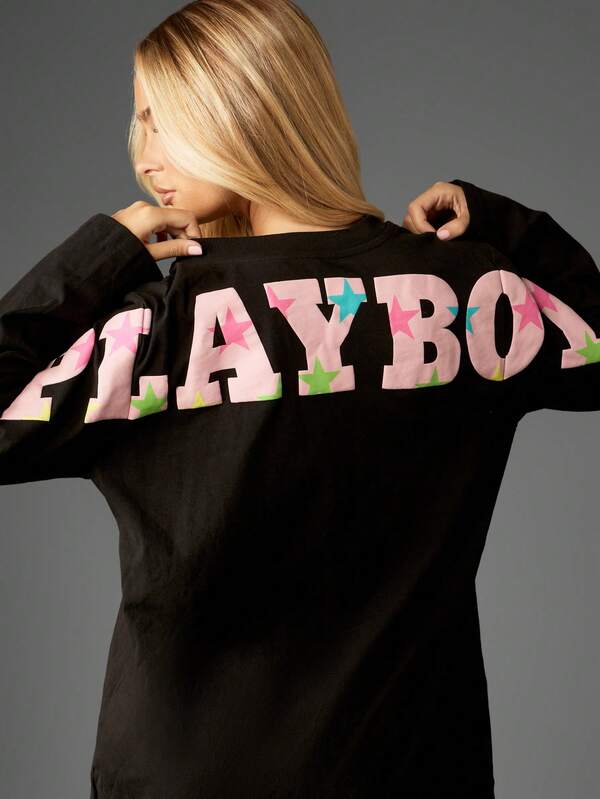 Missguided Missguided X Playboy Oversized Long Sleeve Sweatshirt With Logo Print