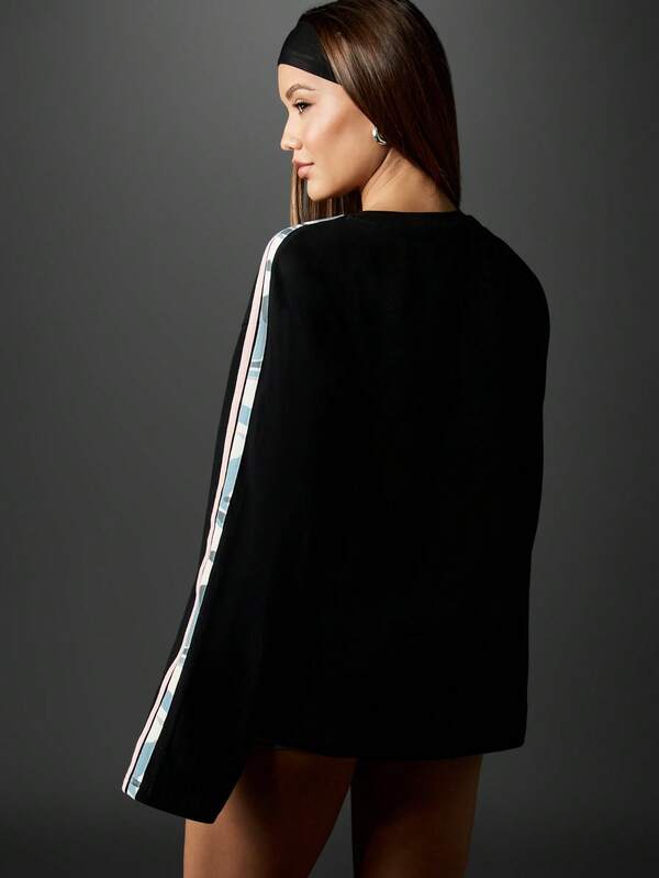 Missguided Missguided X Playboy Oversized Long Sleeve Sweatshirt With Contrast Stripe Detail