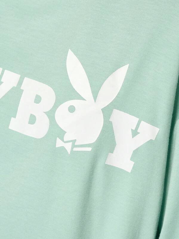 Missguided Missguided X Playboy Oversized Long Sleeve T-Shirt With Logo Print
