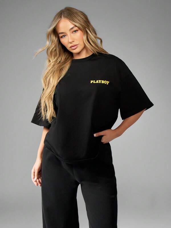 Missguided Missguided X Playboy Oversized Magazine Cover Graphic Women T-Shirt