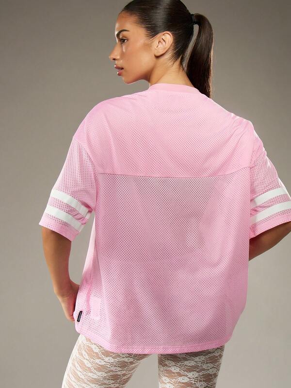 Missguided Missguided X Playboy Oversized Mesh Graphic T-Shirt With Number Print