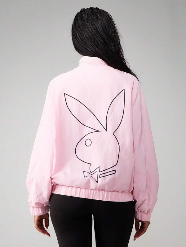 Missguided Missguided X Playboy Oversized Quarter Zip Pullover Jacket