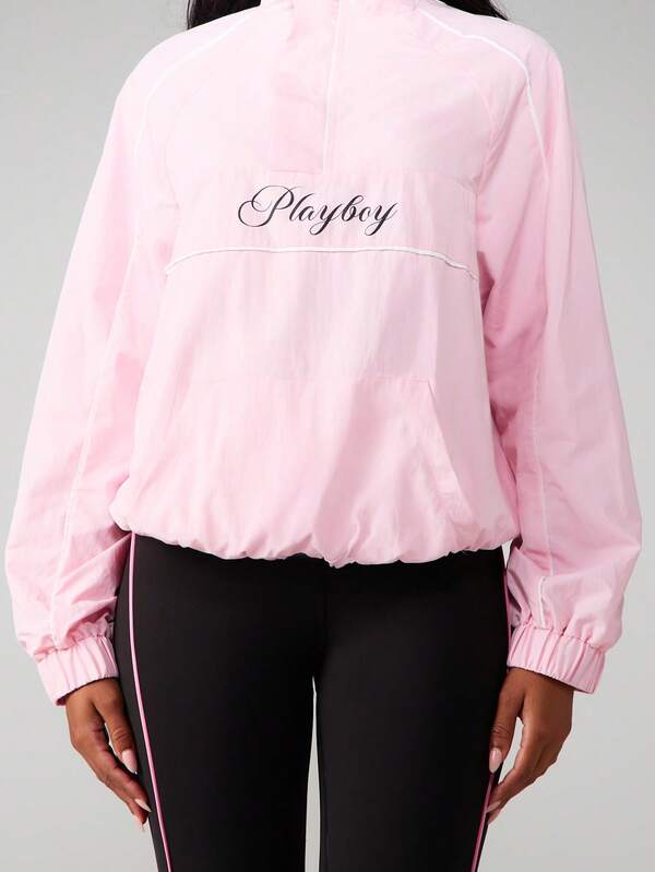 Missguided Missguided X Playboy Oversized Quarter Zip Pullover Jacket