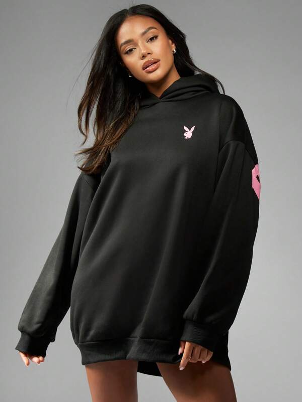 Missguided Missguided X Playboy Oversized Retro Streetwear Loungewear Athleisure Hoodie