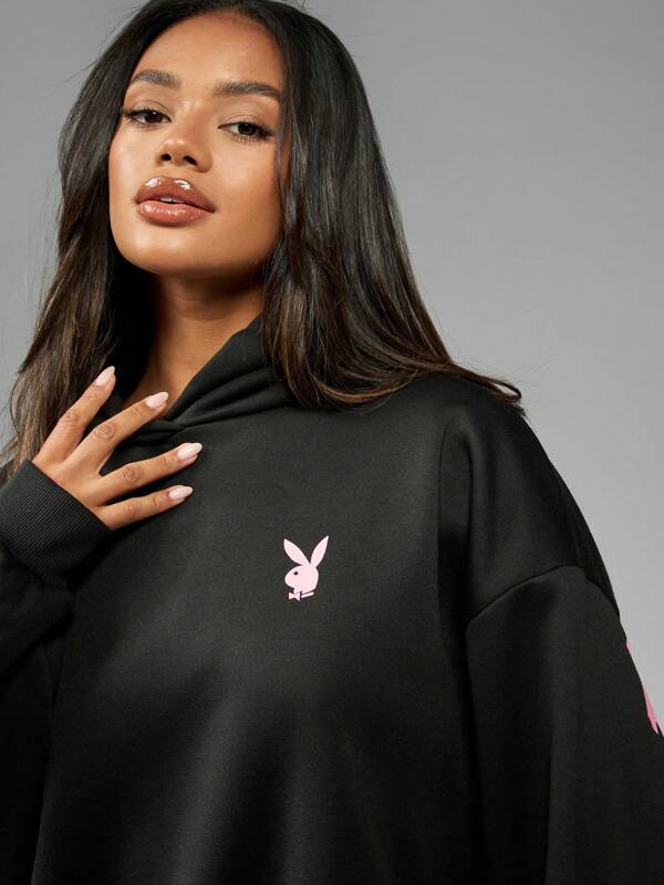 Missguided Missguided X Playboy Oversized Retro Streetwear Loungewear Athleisure Hoodie