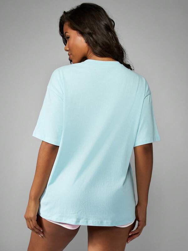 Missguided Missguided X Playboy Oversized Script Graphic Tee