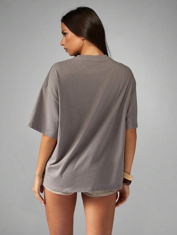 Missguided Missguided X Playboy Oversized Script Logo T-Shirt With Boxy Cut