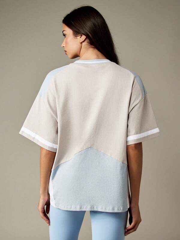 Missguided Missguided X Playboy Oversized V Neck T Shirt With Color Block Design