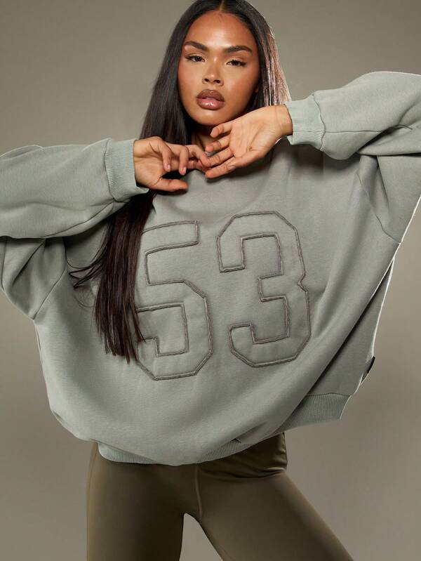 Missguided Missguided X Playboy Oversized Washed Graphic Sweatshirt With Numbers