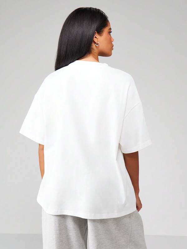 Missguided Missguided X Playboy Oversized White T-Shirt With Pin Up Girl Print