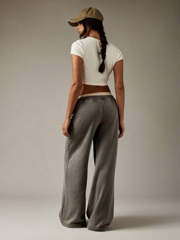 Missguided Missguided X Playboy Oversized Wide Leg High Waisted Loungewear Street Style Sweatpants