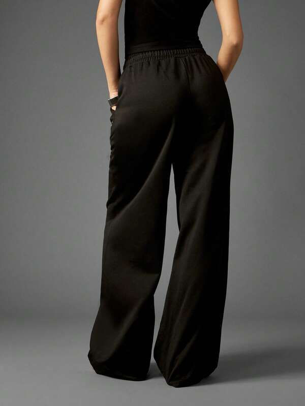Missguided Missguided X Playboy Oversized Wide Leg Joggers With Metallic Print