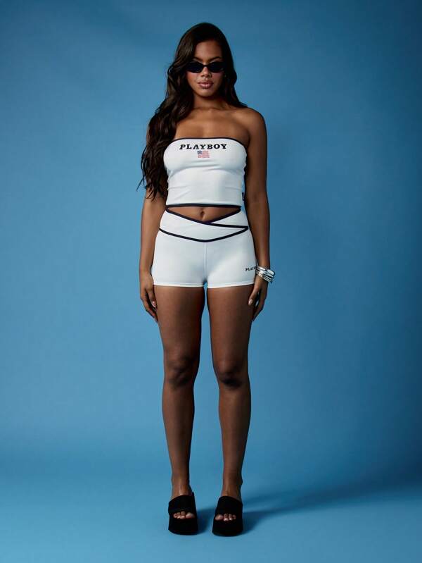 Missguided Missguided X Playboy Performance Tummy Control Shorts