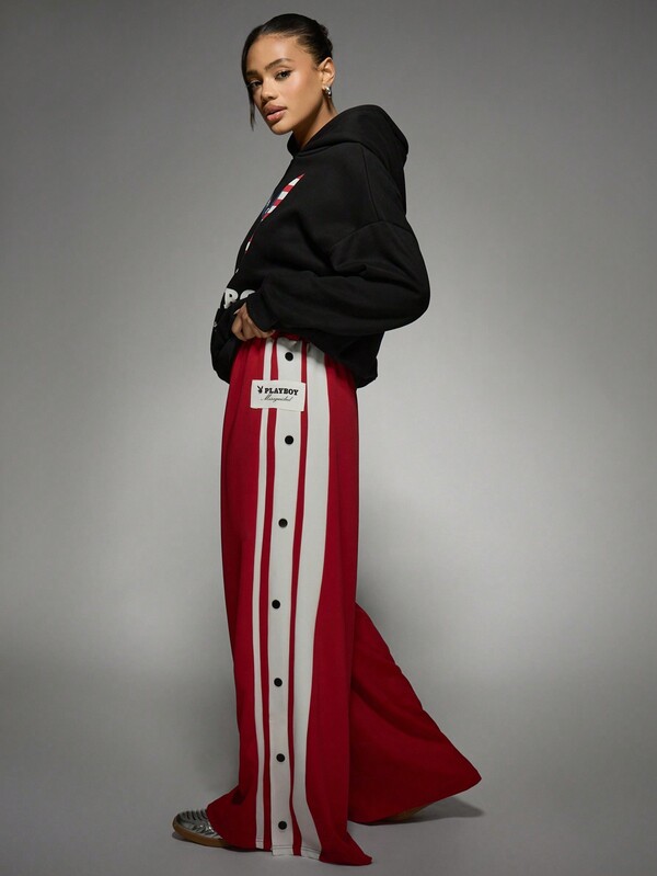 Missguided Missguided X Playboy Premium Retro Women Sweatpants Side Stripe