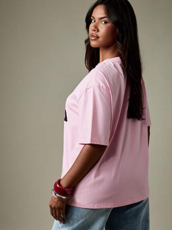 Missguided Missguided X Playboy Racing Club Graphic T Shirt With Checkered Flag Design