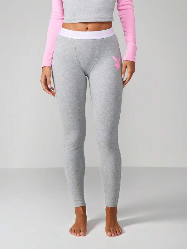 Missguided Missguided X Playboy Raglan Lounge Set With Long Sleeves