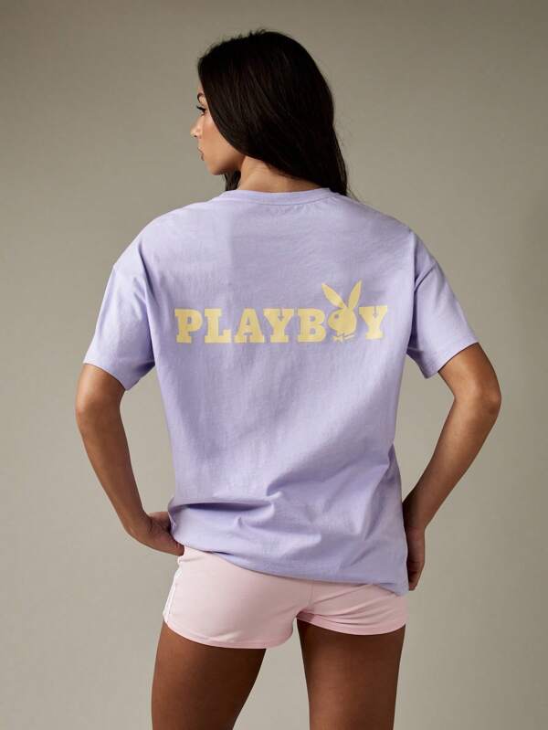 Missguided Missguided X Playboy Relaxed Fit Graphic Basic T-Shirt
