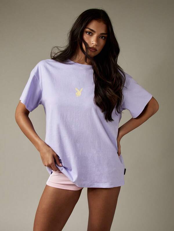 Missguided Missguided X Playboy Relaxed Fit Graphic Basic T-Shirt