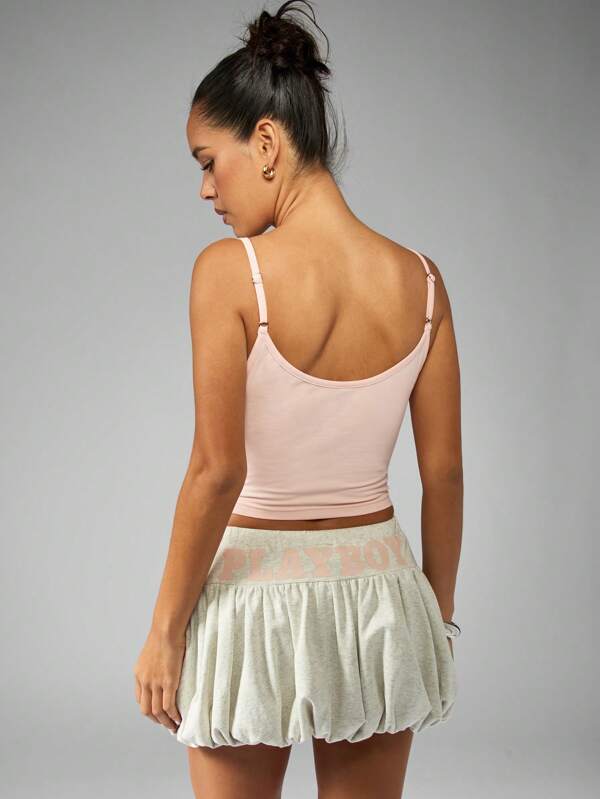 Missguided Missguided X Playboy Retro Style Crop Button Front Tank Top Cami