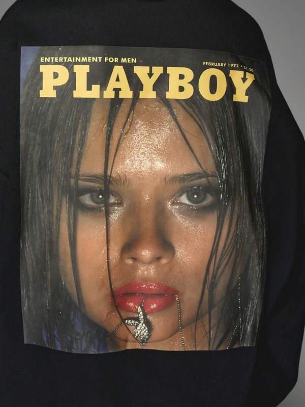 Missguided Missguided X Playboy Retro Style Long Sleeve Oversize Magazine Print Sweatshirt
