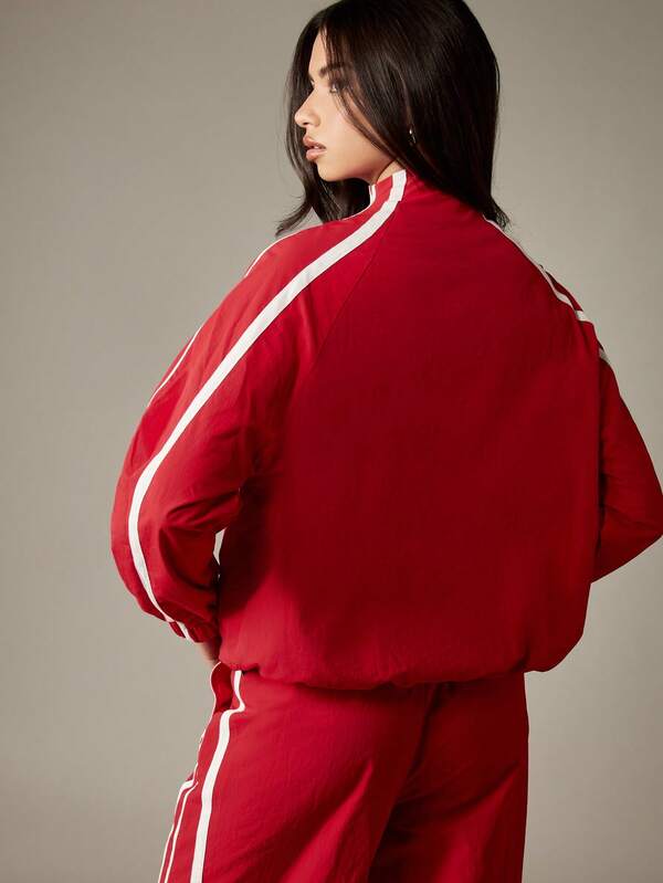 Missguided Missguided X Playboy Retro Track Jacket With White Side Stripes