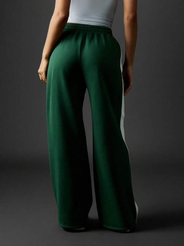 Missguided Missguided X Playboy Retro Wide Leg Sweatpants With Side Racing Stripes