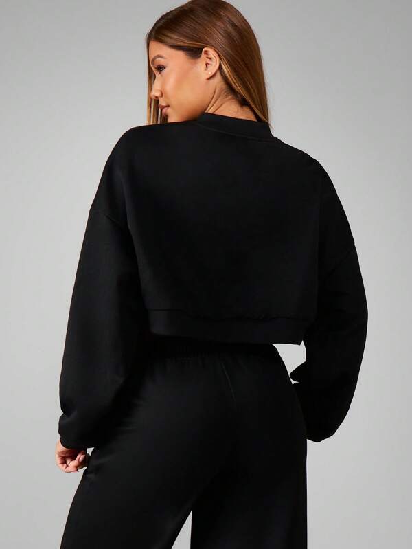 Missguided Missguided X Playboy Rhinestone Bunny Logo Cropped Sweatshirt