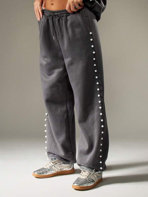 Missguided Missguided X Playboy Rhinestone Sweatpants With Pearl Details