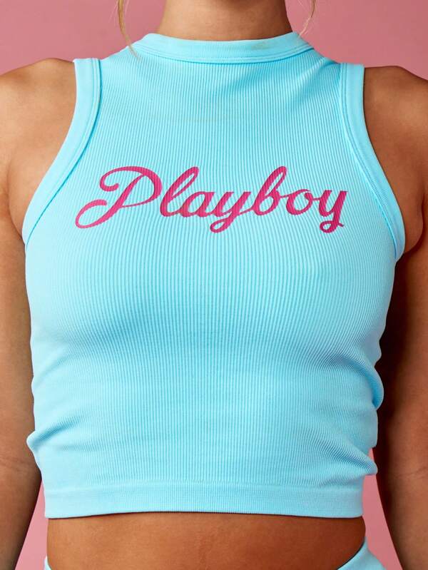missguided Missguided x Playboy Ribbed Cropped Sleeveless Tank Bralette Cami