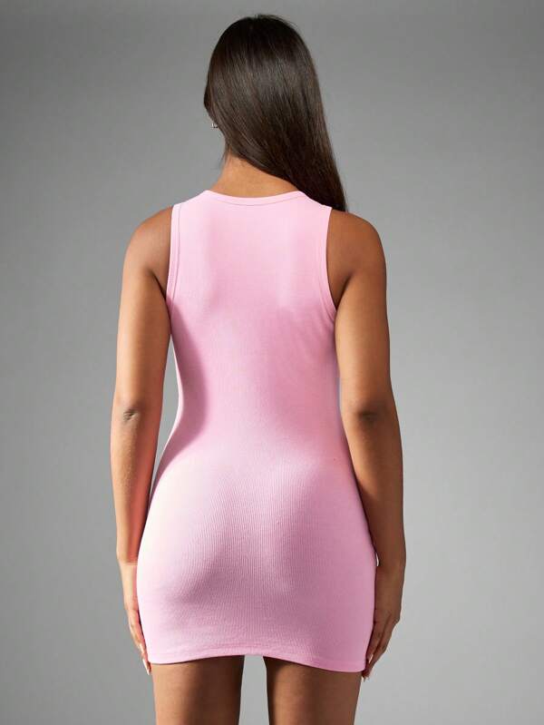 Missguided Missguided X Playboy Ribbed Tank Sleeveless Bodycon Mini Dress