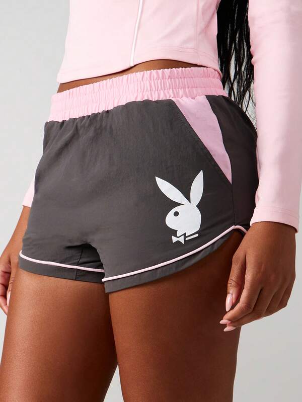missguided Missguided x Playboy Running Shorts With Bunny Logo