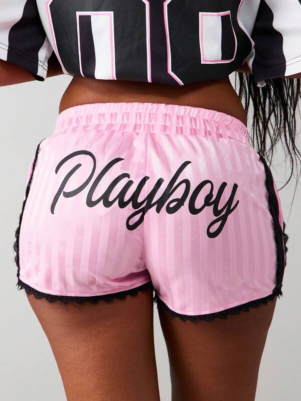 missguided Missguided x Playboy Shorts With Lace Trim