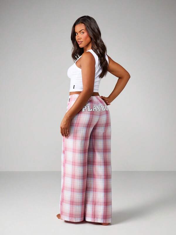 Missguided Missguided X Playboy Sleeveless Cami Top With Wide Leg Pajama Pants