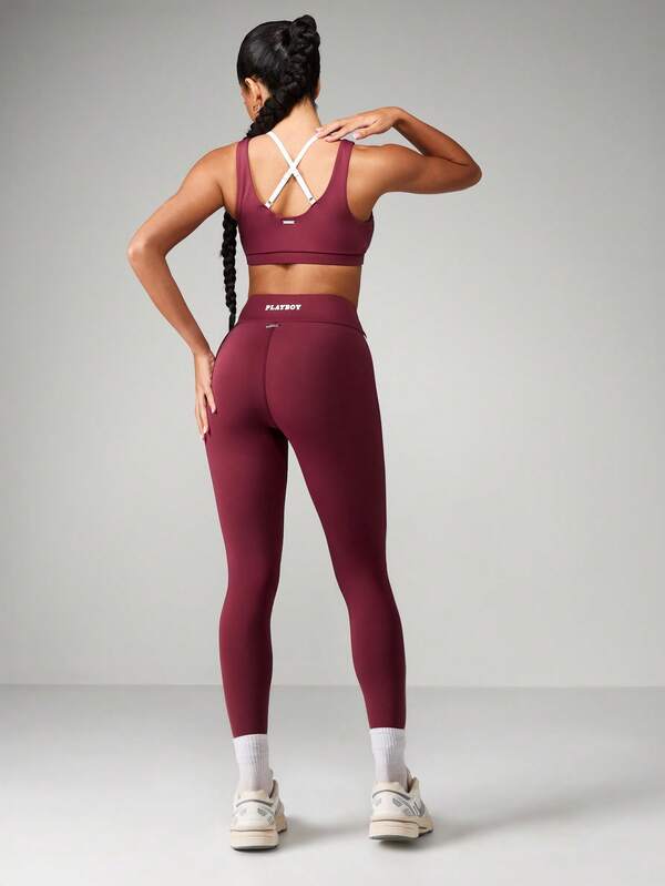 Missguided Missguided X Playboy Sports Bra And Active Leggings Set With Contrast Trim