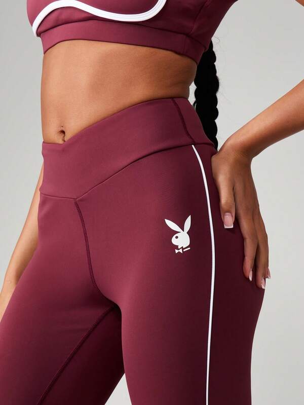 Missguided Missguided X Playboy Sports Bra And Active Leggings Set With Contrast Trim
