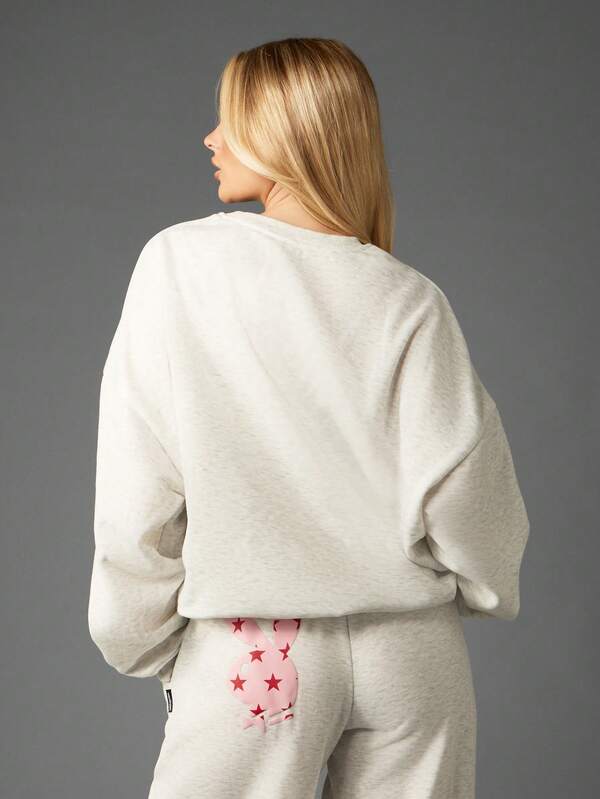 Missguided Missguided X Playboy Star Print Crew Neck Sweatshirt