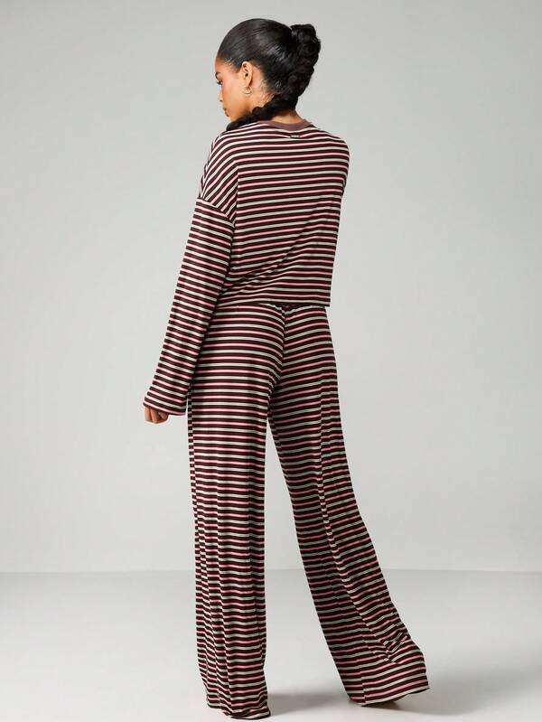 Missguided Missguided X Playboy Striped Long Sleeve Co-Ord Set