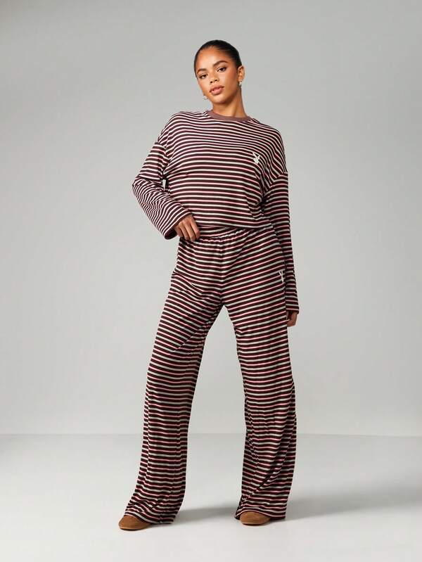 missguided Missguided x Playboy Striped Long Sleeve Co-Ord Set