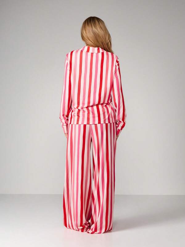 Missguided Missguided X Playboy Striped Long Sleeve Pajama Set