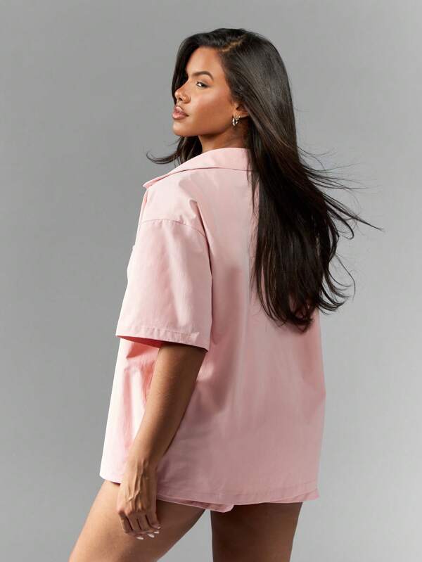 Missguided Missguided X Playboy Two Piece Button Up Shirt Outfit