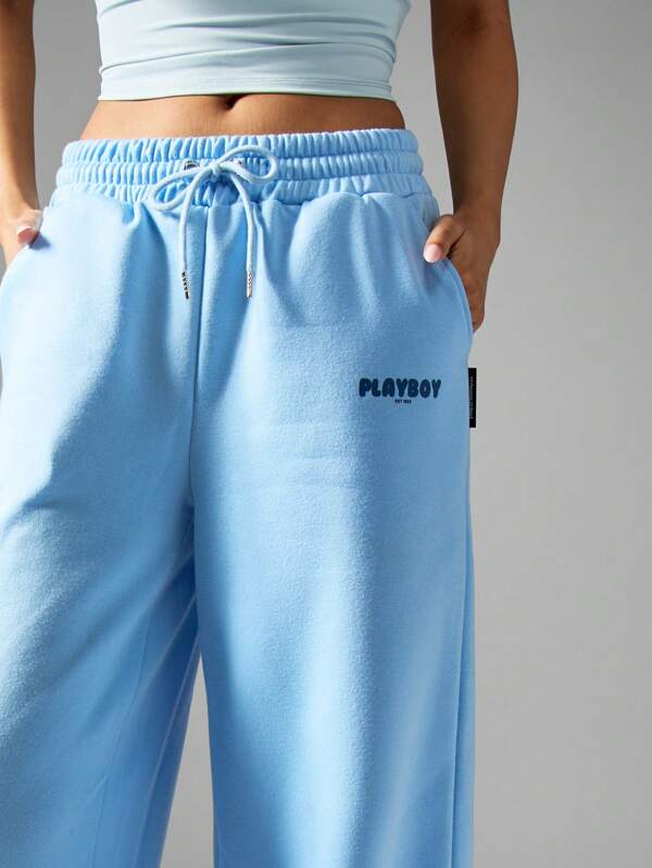 Missguided Missguided X Playboy Ultra Cozy Wide Leg Sweatpants