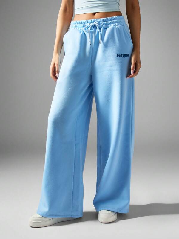 missguided Missguided x Playboy Ultra Cozy Wide Leg Sweatpants