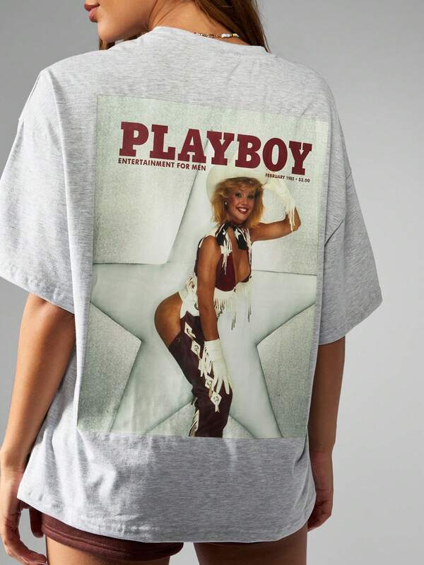 Missguided Missguided X Playboy Vintage Magazine Graphic Print T-Shirt