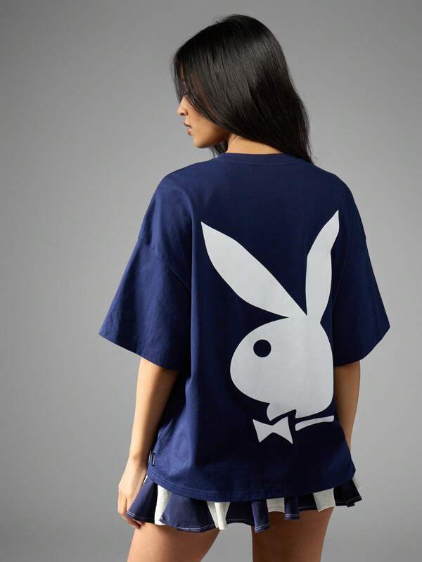 missguided Missguided x Playboy Vintage Oversize Bunny Print Women T-Shirt