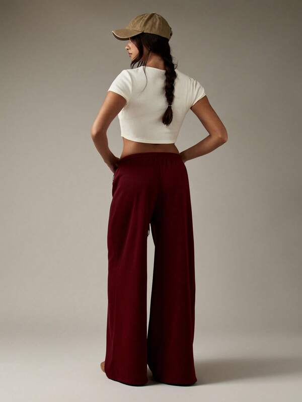 Missguided Missguided X Playboy Wide Leg Comfortable Sweatpants With Drawstring Waist