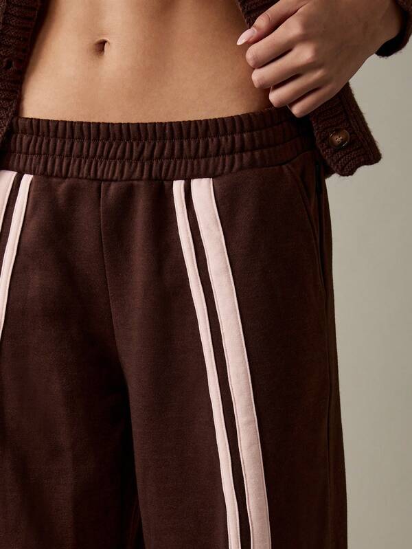 Missguided Missguided X Playboy Wide Leg Jogger Pants With Stripe Detail