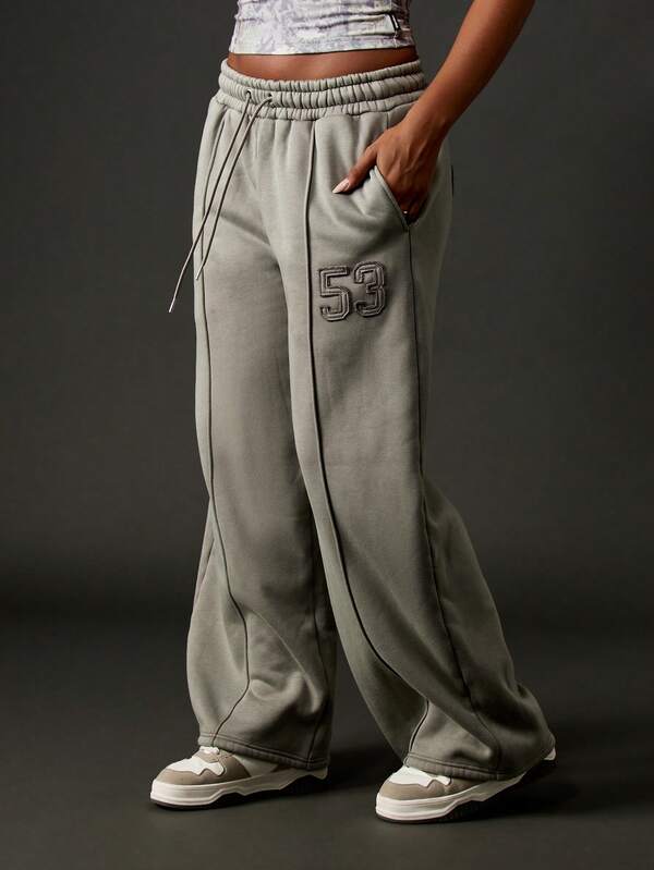 missguided Missguided x Playboy Wide Leg Joggers With Drawstring Waistband