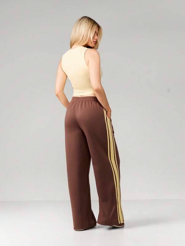 Missguided Missguided X Playboy Wide Leg Joggers With Side Stripe