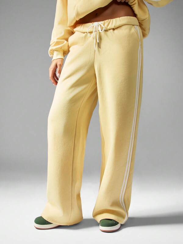 Missguided Missguided X Playboy Wide Leg Joggers With Side Stripes And Embroidered Logo